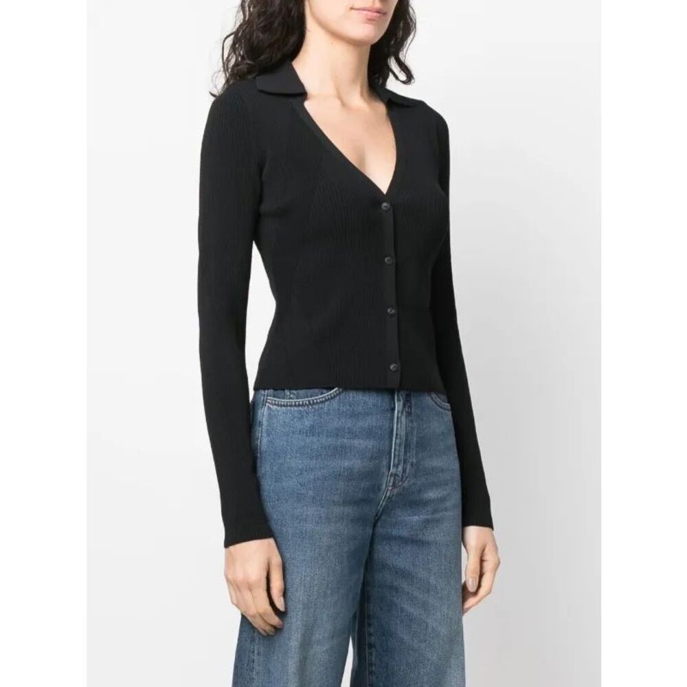 Rag & Bone Ribbed Knitted Cardigan Black Size XS